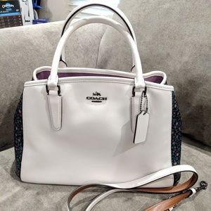 Coach White Margot Carryall in Floral Print
